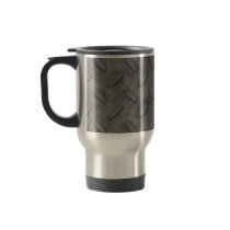 Silver Grey Diamond Plate Textured Mug