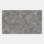 Silver Grey Diamond Plate Textured Rectangle Stickers