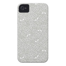 Silver Grey Leaf Pattern iPhone 4/4S Case iPhone 4 Case-Mate Cases