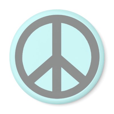 Silver Grey Peace Symbol Products Magnets by Scarebaby