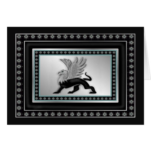Silver Griffin Greeting Card