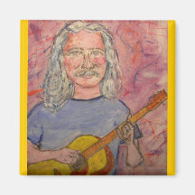 silver haired folk rocker refrigerator magnet