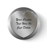 Silver Heart Frame Button Pin