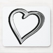 Silver Heart Mouse Pad