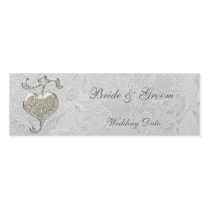 Silver Heart Thank You Wedding Favour Tag