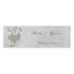Silver Heart Thank You Wedding Favour Tag business cards