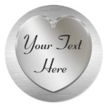 Silver Heart To Personalise Stickers