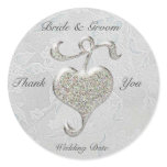 Silver Heart  Wedding Sticker