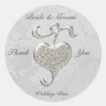 Silver Heart  Wedding Sticker