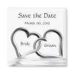 Silver Hearts Save the Date magnets