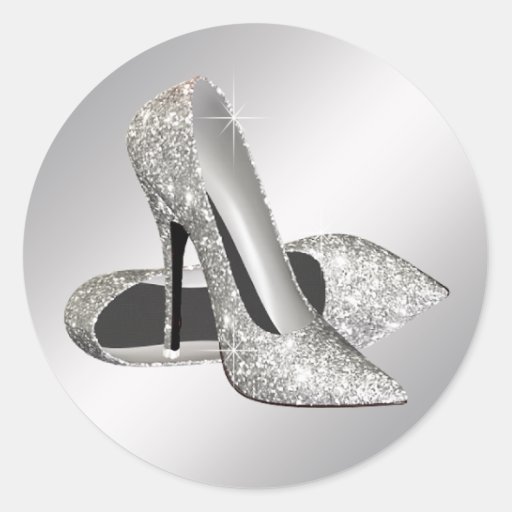 Silver High Heel Shoe Stickers | Zazzle