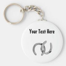 Silver Horse Shoe Customisable Keychain