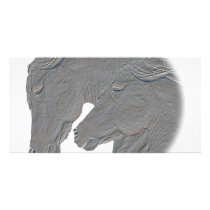 Silver Horses Customized Photo Card
