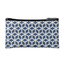 Silver II Tiled Hex Cosmetics Bag Makeup Bag