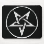 Silver Inverted Pentagram Mouse Pad