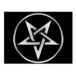Silver Inverted Pentagram Post Card