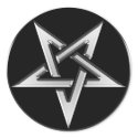Silver Inverted Pentagram stickers