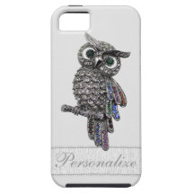 Silver Jewels Owl Photo Print