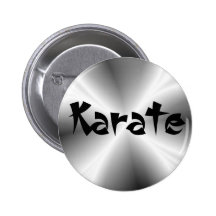 Silver Karate Round Button