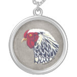 Silver Laced Wyandotte Rooster Pendants