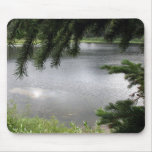 Silver Lake Framed by Evergreen Boughs Mouse Pad