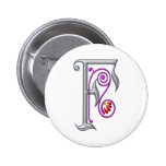 Silver Letter F Ornamental II Print Pins