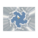 Silver lining cloud with dove postcards