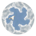 Silver lining with flying dove sticker