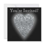 Silver Love Heart! Playing Card Pattern! invitations