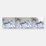 Silver Mane Horse Walking Acrylic Painting Bumper Stickers