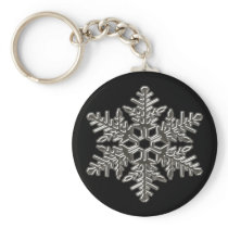 Silver Metal Deco Snow Fall Snowflakes Key Chains