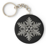 Silver Metal Deco Snow Fall Snowflakes keychains