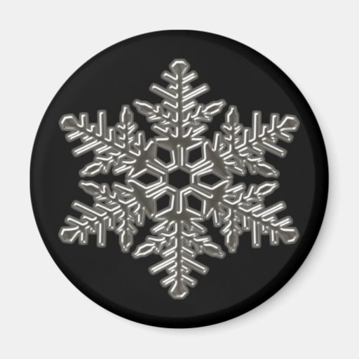 Silver Metal Deco Snow Fall Snowflakes Magnet