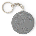 Silver Moon Dragon Key Chain