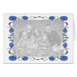 Silver n blue frame blank card