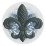 silver/navy "iron fleur de lis" invitation seals stickers