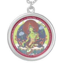 SILVER NECKLACE & PENDANT Green Tara