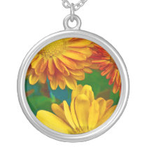 Silver Necklace Round