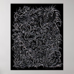 Silver Oriental Tribal Tattoo Poster posters