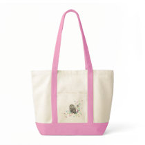 Silver Owl with Butterflies Canvas Bag