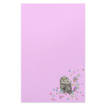 Silver Owl with Butterflies Stationary