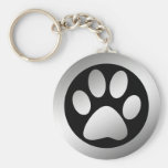SILVER PAW PRINT KEY CHAIN