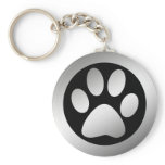 SILVER PAW PRINT keychains