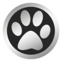 SILVER PAW PRINT stickers