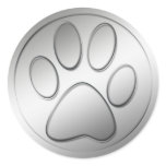 SILVER PAW PRINT stickers