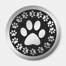 SILVER PAW PRINTS FRIDGE MAGNETS