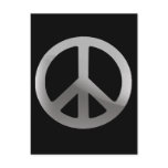 Silver Peace Sign Postcard