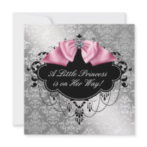 Silver Pink Black Princess Baby Girl Shower