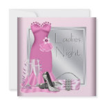 Silver Pink Champagne Pink Ladies Night invitations