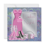 Silver Pink Champagne Purple Pink Ladies Night invitations